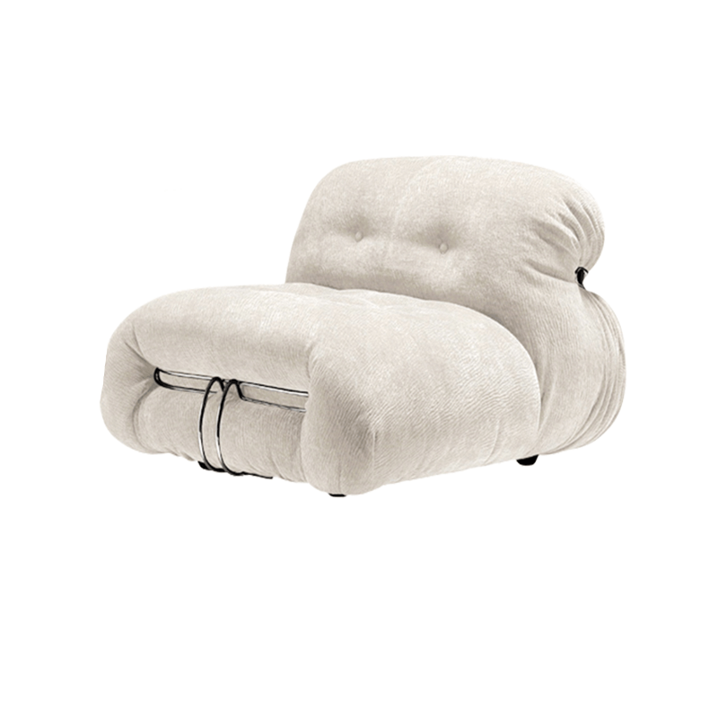 Low-Profile Soriana-Inspired Accent Chair in Textured Burgundy Velvet