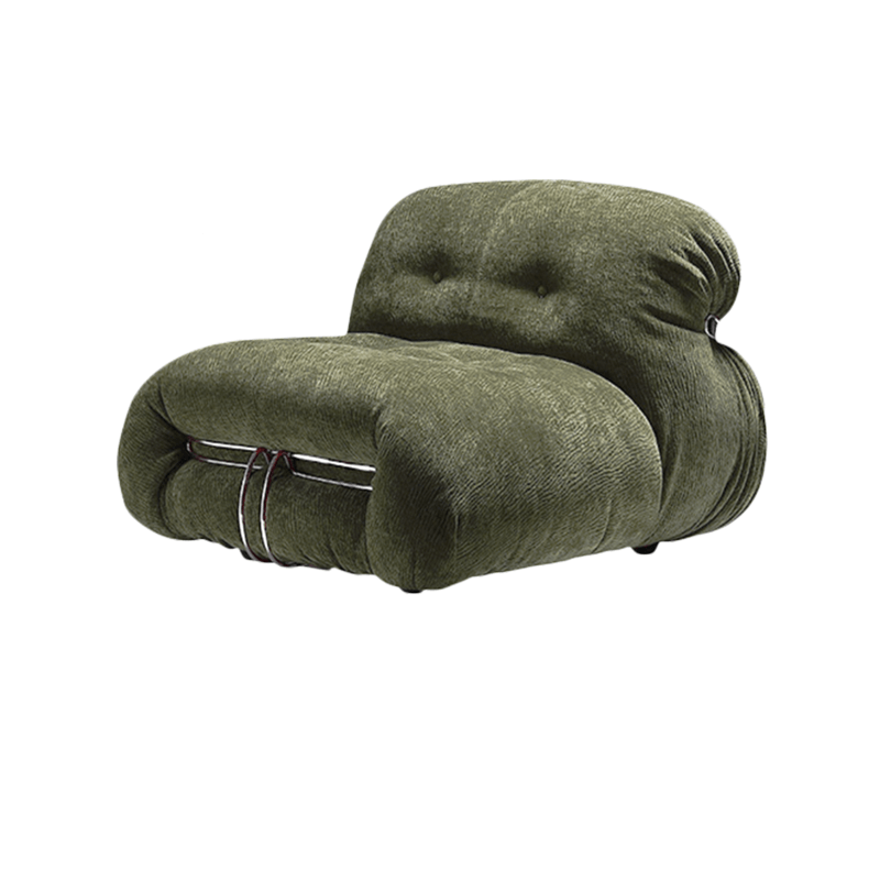 Low-Profile Soriana-Inspired Accent Chair in Textured Burgundy Velvet