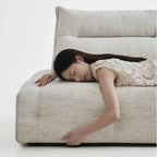 Low-Profile Textured Modular Sofa with Plush Curves for Lounge Living