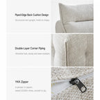 Low-Profile Textured Modular Sofa with Plush Curves for Lounge Living