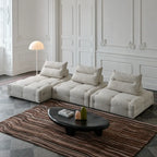 Low-Profile Textured Modular Sofa with Plush Curves for Lounge Living