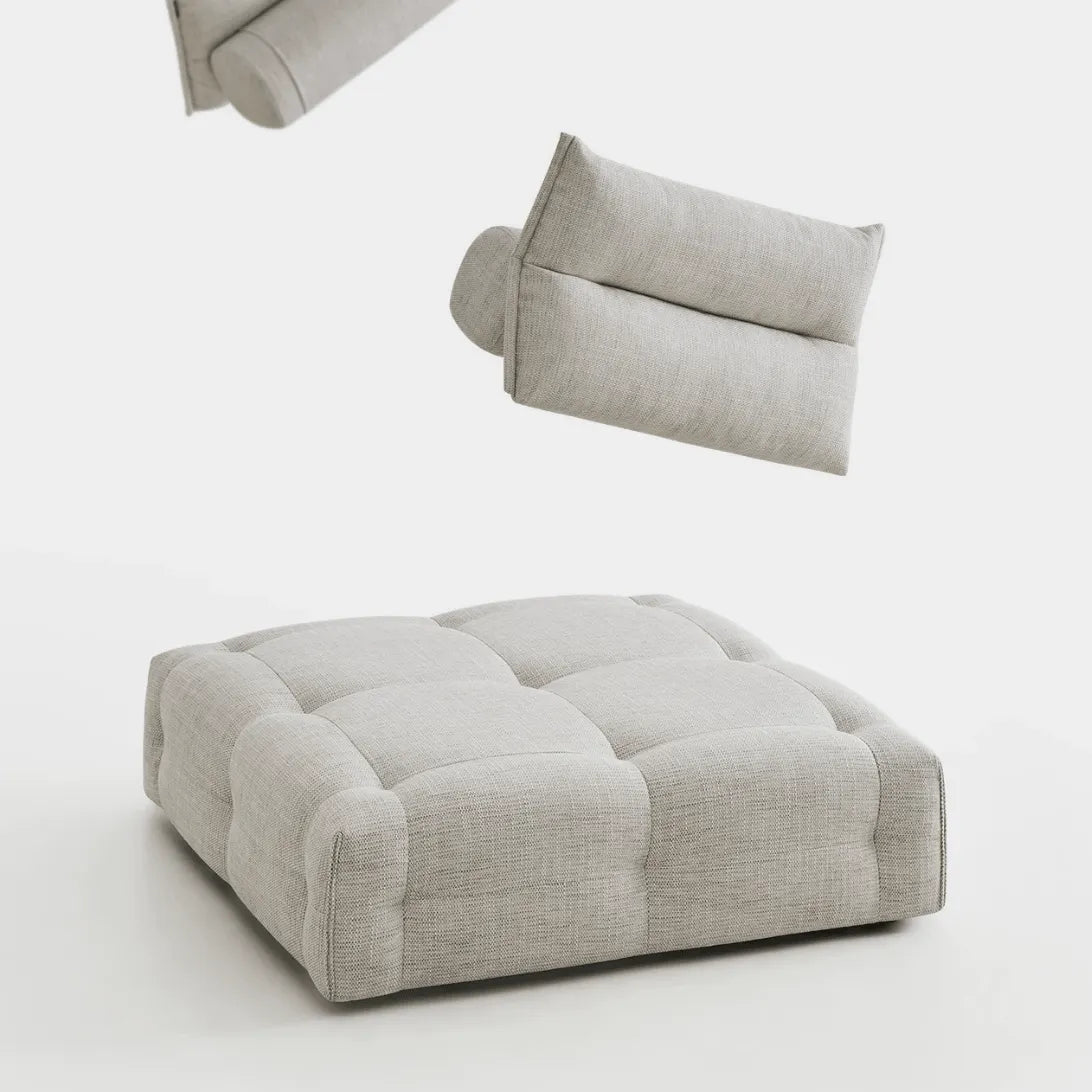 Low-Profile Textured Modular Sofa with Plush Curves for Lounge Living