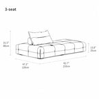 Low-Profile Textured Modular Sofa with Plush Curves for Lounge Living Dimensions