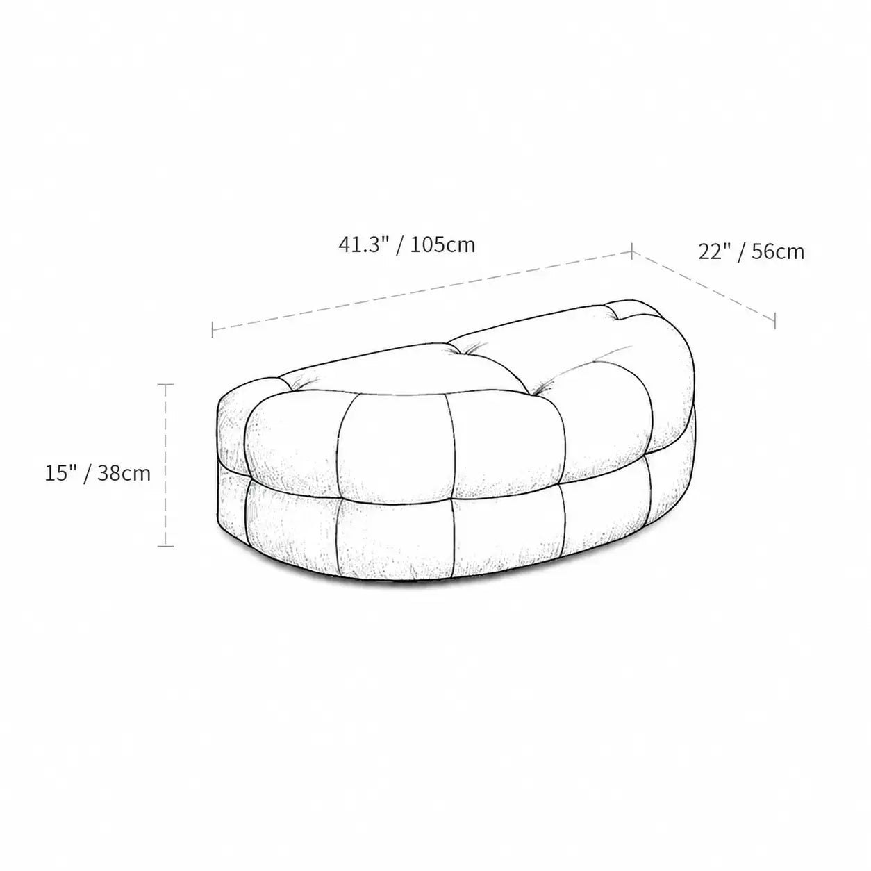 Low-Profile Textured Modular Sofa with Plush Curves for Lounge Living Dimensions