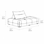 Low-Profile Textured Modular Sofa with Plush Curves for Lounge Living Dimensions