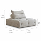 Low-Profile Textured Modular Sofa with Plush Curves for Lounge Living Dimensions