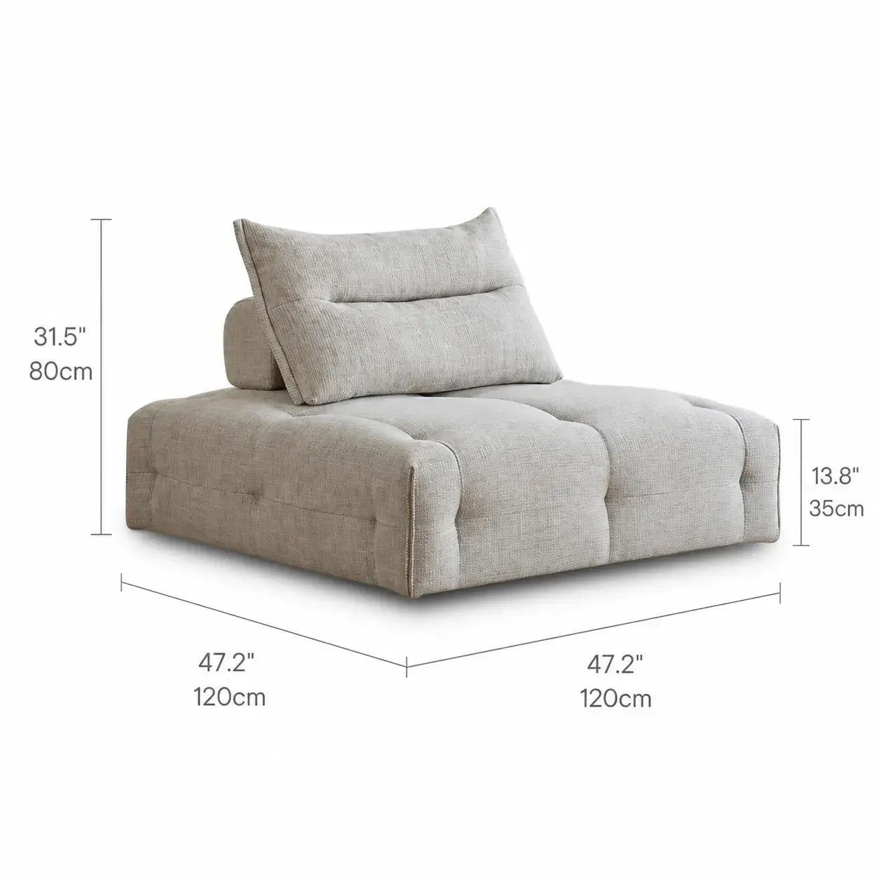 Low-Profile Textured Modular Sofa with Plush Curves for Lounge Living Dimensions