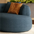 Low-Profile Textured Modular Sofa with Rounded Lines for Open Living