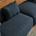 Low-Profile Textured Modular Sofa with Rounded Lines for Open Living