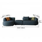 Low-Profile Textured Modular Sofa with Rounded Lines for Open Living Dimensions