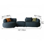 Low-Profile Textured Modular Sofa with Rounded Lines for Open Living Dimensions