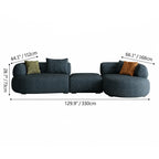 Low-Profile Textured Modular Sofa with Rounded Lines for Open Living Dimensions
