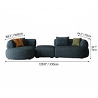 Low-Profile Textured Modular Sofa with Rounded Lines for Open Living Dimensions