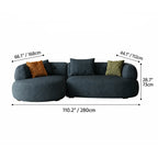 Low-Profile Textured Modular Sofa with Rounded Lines for Open Living Dimensions