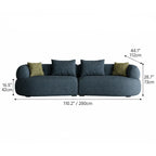 Low-Profile Textured Modular Sofa with Rounded Lines for Open Living Dimensions