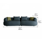 Low-Profile Textured Modular Sofa with Rounded Lines for Open Living Dimensions