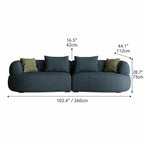 Low-Profile Textured Modular Sofa with Rounded Lines for Open Living Dimensions