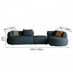 Low-Profile Textured Modular Sofa with Rounded Lines for Open Living Dimensions
