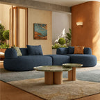 Low-Profile Textured Modular Sofa with Rounded Lines for Open Living Main Product Image