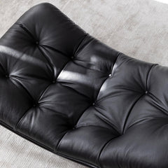 Elegant eggshell shaped leather recliner