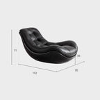 Black microfiber leather recliner sofa with unique eggshell shape for luxurious comfort dimensions