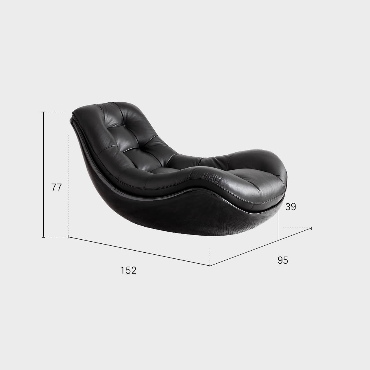 Black microfiber leather recliner sofa with unique eggshell shape for luxurious comfort dimensions