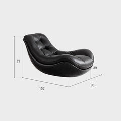 Elegant black microfiber recliner with unique shape