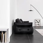Black microfiber leather sectional sofa offering luxurious comfort and stylish design