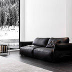 Black microfiber leather sectional sofa offering luxurious comfort and stylish design