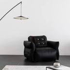 Black microfiber leather sectional sofa offering luxurious comfort and stylish design