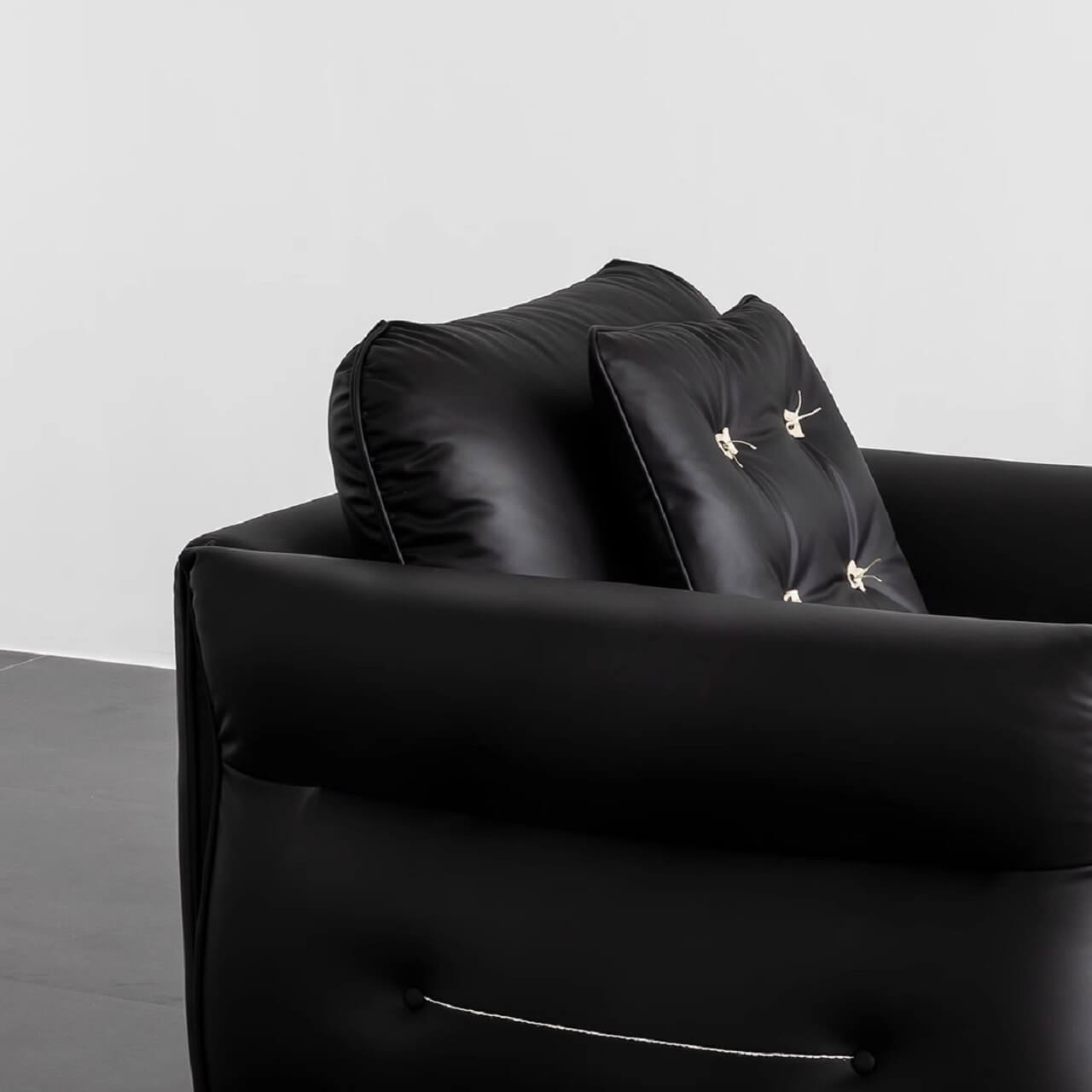 Black microfiber leather sectional sofa offering luxurious comfort and stylish design