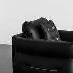 Black microfiber leather sectional sofa offering luxurious comfort and stylish design
