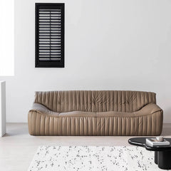 Spacious and stylish microfiber leather couch for home