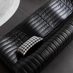 Premium quality black microfiber leather couch for family