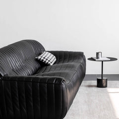 Luxurious black microfiber leather sofa seating for four