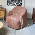 Luxurious Blush Pink Sherpa Swivel Chair With Soft Texture