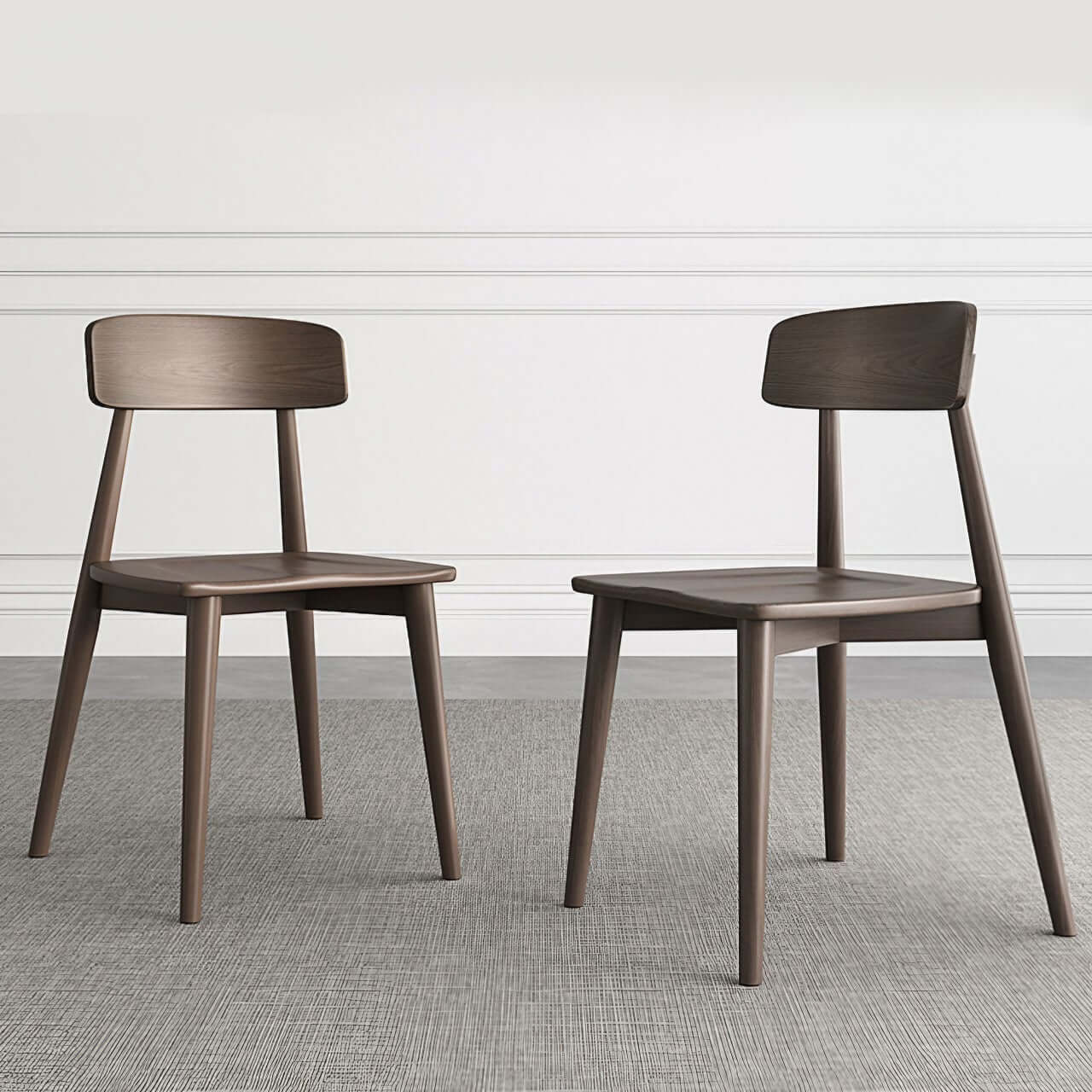 Solid wood dining chair in walnut oak finish with luxurious design and premium quality main product image Hauptbild