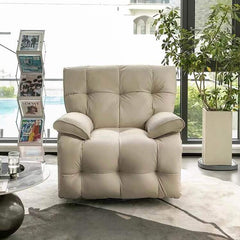 Modern Style White Chenille Wool Electric Recliner