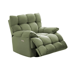 High-End White Chenille Wool Recliner with Electric Functionality