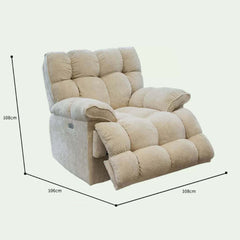 Luxurious White Chenille Wool Electric Recliner Chair