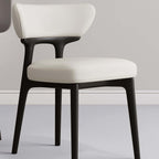 Modern minimalist white dining chair with streamlined back, single seat for stylish comfort