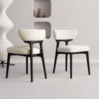 Modern minimalist white dining chair with streamlined back, single seat for stylish comfort
