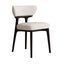 Modern minimalist white dining chair with streamlined back, single seat for stylish comfort