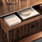 Luxury Modern Oak Wine Cabinet With Shelves & Drawers