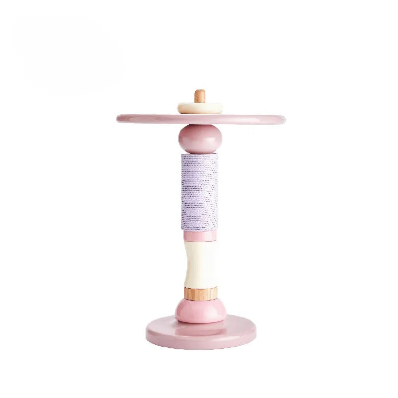 Macaron-Inspired Multifunctional Pet-Friendly Side Table with Modular Scratcher
