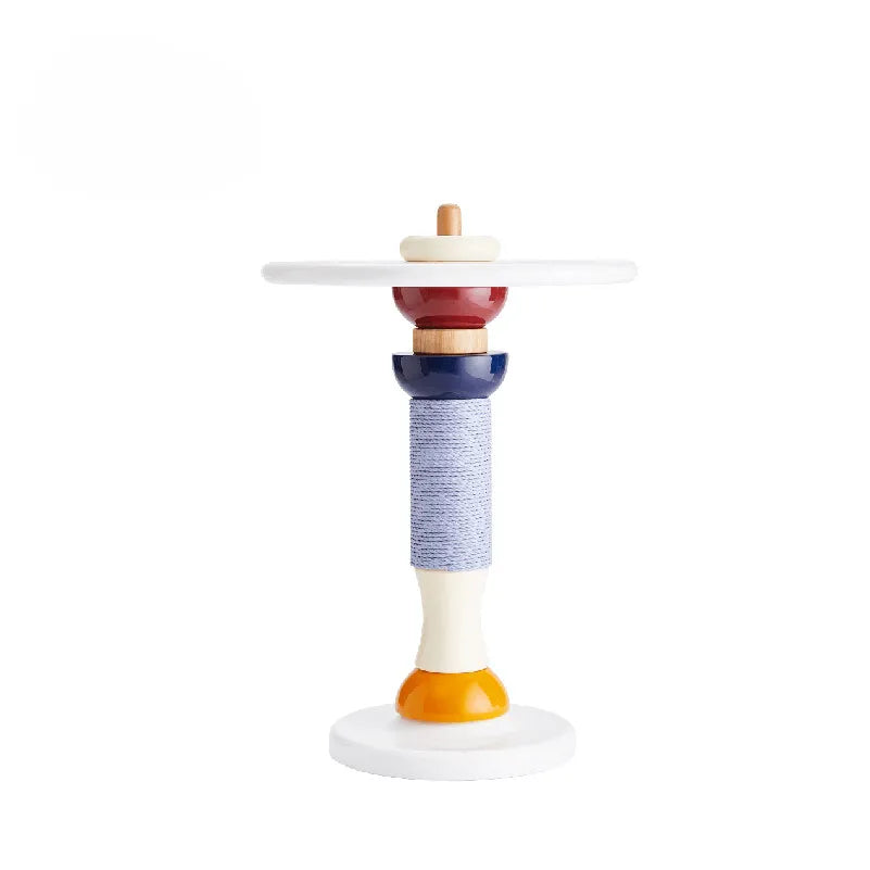 Macaron-Inspired Multifunctional Pet-Friendly Side Table with Modular Scratcher