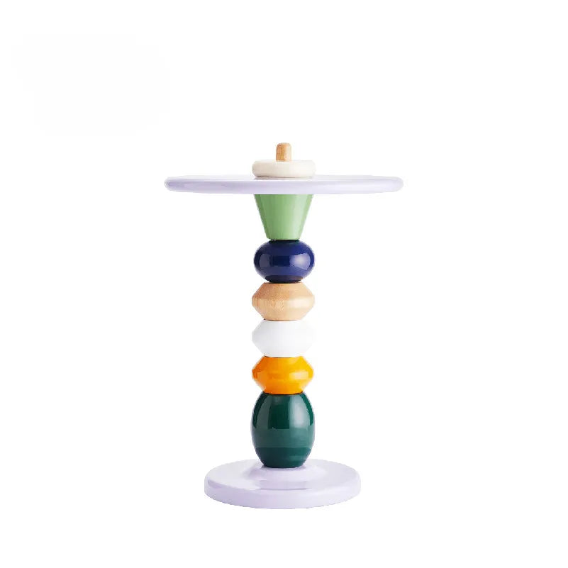 Macaron-Inspired Multifunctional Pet-Friendly Side Table with Modular Scratcher
