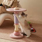 Macaron-Inspired Multifunctional Pet-Friendly Side Table with Modular Scratcher