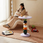 Macaron-Inspired Multifunctional Pet-Friendly Side Table with Modular Scratcher