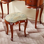Mahogany Vanity with Cabriole Legs and Tri-Fold Adjustable Mirror